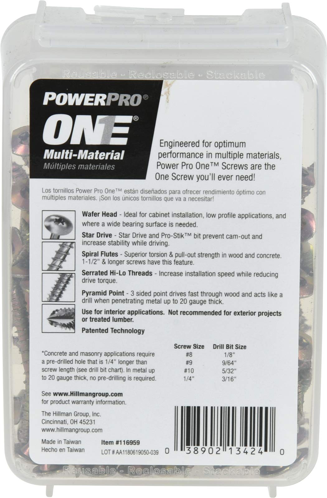 Amazon.com: PowerPro 116959 Yellow Zinc Wafer-Head ONE Multi
